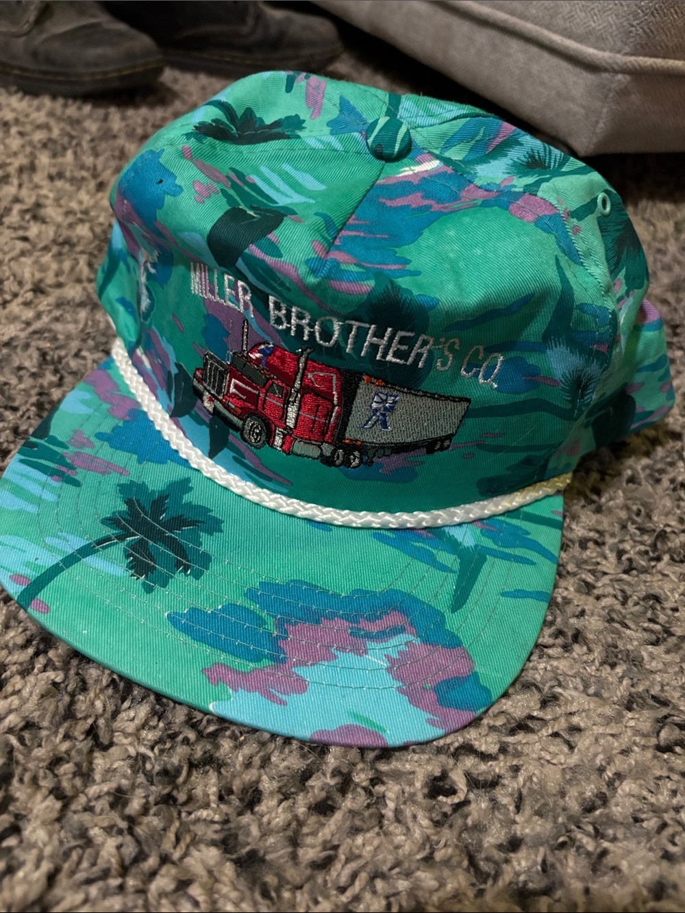 Teal Tropical Trucker Hat